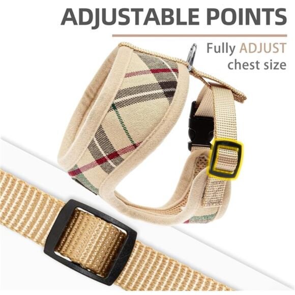 Soft Mesh Dog Harness and Leash Set Pet Puppy Cat Comfort Padded Vest No Pull - Picture 4 of 7